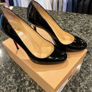 Christian Louboutin Black Patent Heels with Red Soles
